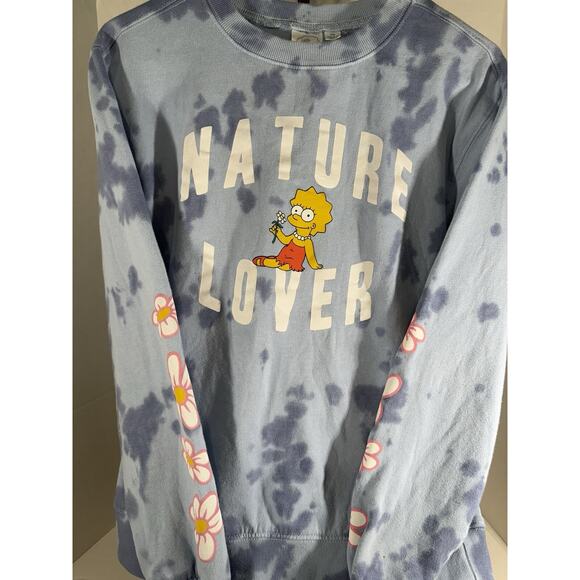 Lisa Simpson Nature Lover Long Sleeve Crew Neck Sweatshirt Womens Size S - Picture 2 of 4